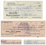 Lot of 8 Checks Signed by Moe Howard of The Three Stooges -- All Checks Handwritten by Moe