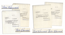 Lot of 42 Contracts Signed by Moe Howard of The Three Stooges -- Moe Also Writes ''3 Stooges'' on 8 Contracts