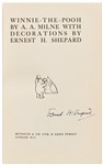 Scarce Ernest H. Shepard Signed First Printing of ''Winnie-the-Pooh'' from 1926 -- Housed in Original Dust Jacket