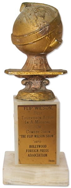 Golden Globe Awarded to Flip Wilson in 1970 for His Hugely Successful The Flip Wilson Show -- Also Includes Golden Globe Nomination