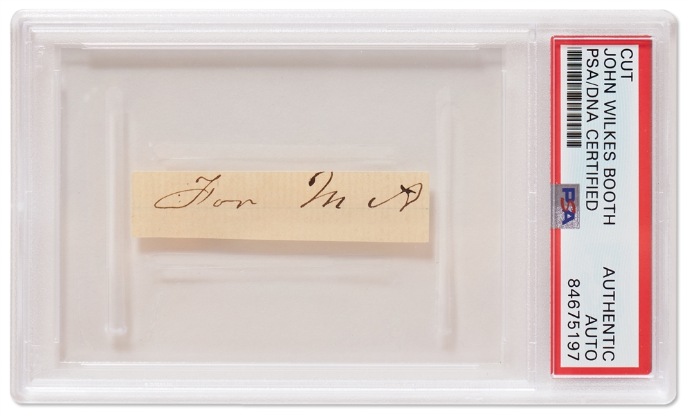 John Wilkes Booth Handwriting -- Encapsulated by PSA/DNA