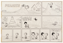 Charles Schulz Original Hand-Drawn Peanuts Sunday Comic Strip -- Early Strip from 1959