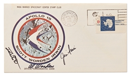 Apollo 15 Crew-Signed NASA Insurance Cover -- From Al Wordens Personal Collection, and Also With His Signed COA