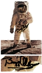 Buzz Aldrin Signed Card -- Photo Cutout of Buzz on the Moon