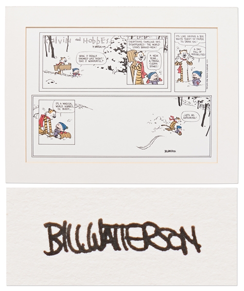 Final ''Calvin & Hobbes'' 1995 Color Proof Signed by Creator Bill Watterson