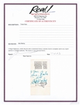 Bob Marley Signed Concert Ticket from 1978 -- With Roger Epperson COA