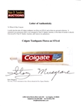 STS-61 Space Flown Colgate Toothpaste -- From STS-61 Astronaut Story Musgrave's Personal Collection, With His LOA
