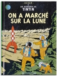 Tintin Book About the Moon Landing Signed by Five Apollo Astronauts: James McDivitt, Frank Borman, Walt Cunningham, Charlie Duke & Fred Haise