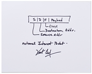 Vint Cerf Signed 10 x 8 Sketch of the Internet Protocol Hierarchy -- Cerf Is One of the Men Credited With Inventing the Internet