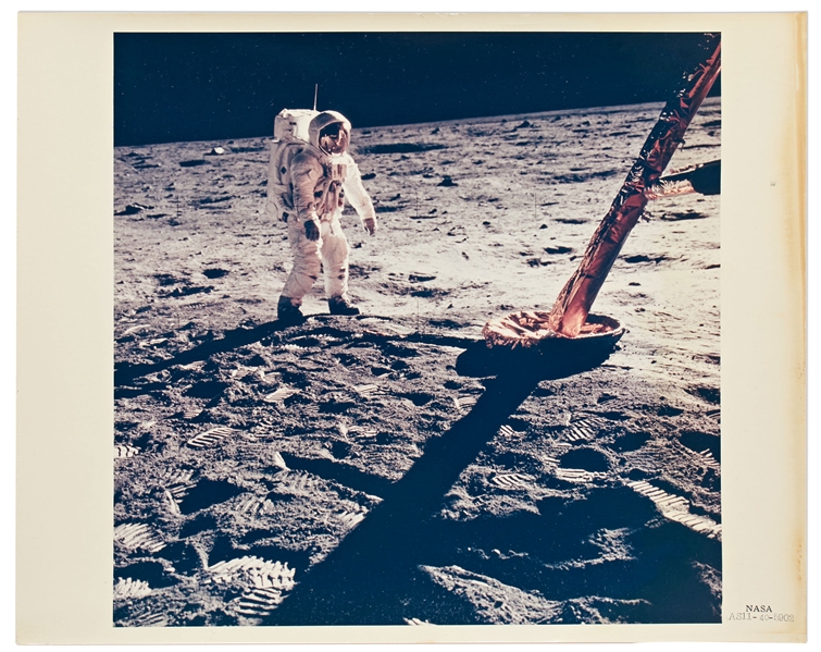 Apollo 11 Photo of Buzz Aldrin Next to the Lunar Module Eagle -- Printed on A Kodak Paper with Black Number on Front