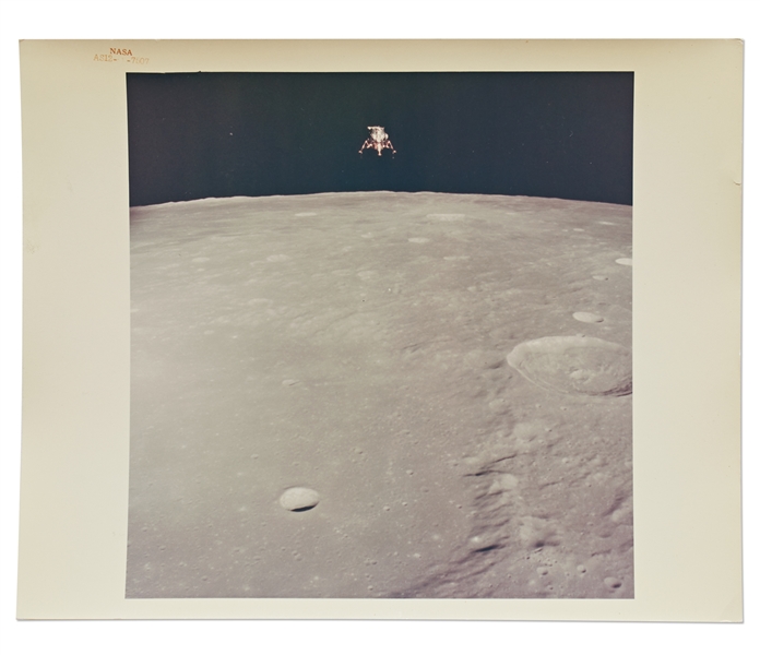 Red Number NASA Photo of the Apollo 12 Lunar Module About to Land on the Moon -- On A Kodak Paper