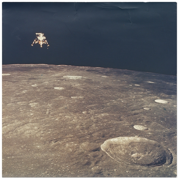 Large Format 9.875 Square Apollo 12 Lunar Photo -- With A Kodak Paper Watermark
