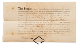 John Jay Document Signed as Governor of New York -- Jay Appoints a Coroner