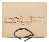 John Jay Document Signed as Governor of New York -- Jay Appoints a Coroner