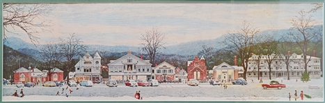 Norman Rockwell Signed Print of His Beloved Piece ''Stockbridge Main Street at Christmas''