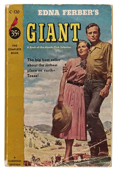 ''Giant'' Cast-Signed Book -- Signed Twice by James Dean & Also by Elizabeth Taylor, Rock Hudson, Director George Stevens & More