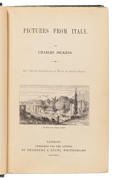 First Edition of Charles Dickens' Travelogue, Pictures from Italy -- From the David Niven Collection