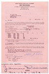 James Dean Signed Contract from 1952 for a Television Role -- Dean Also Handwrites His Social Security & Telephone Numbers