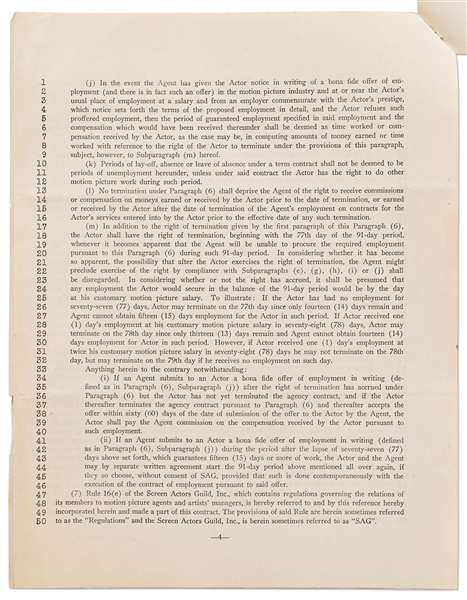 James Dean Signed Agency Contract from March 1953 with Jane Deacy -- Dean Also Initials First Page of Contract