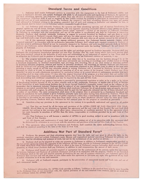 James Dean Signed Contract from 1953 for the TV Show ''Danger'' -- Dean Also Handwrites His Social Security & Telephone Numbers