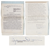 James Dean Contract Signed & Also Initialed 48 Times with Warner Bros. for East of Eden, Rebel Without a Cause and Giant -- The Contract that Made James Dean a Hollywood Legend