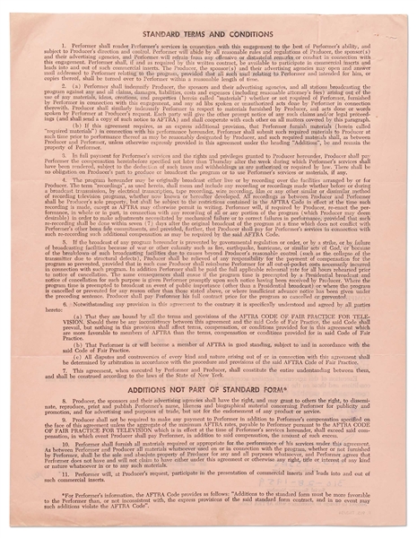 James Dean Signed Contract from 1954 for the TV Show ''Danger'' -- Dean Also Handwrites His Social Security & Telephone Numbers