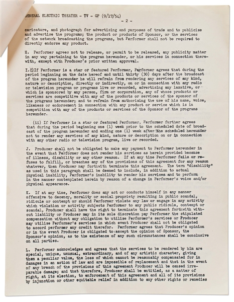 James Dean Signed Contract for G.E. Theatre in 1954 -- Dean Also Handwrites His Social Security and Telephone Numbers