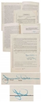 James Dean Signed & Initialed Theatrical Motion Picture Agency Contract from March 1955 with Jane Deacy
