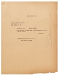Jane Deacy Letter Regarding Payment on One of James Deans Television Roles