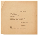 Jane Deacy Letter, Paying a Debt Owed by James Dean