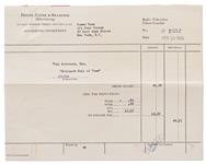 Payment Voucher for James Deans Appearance on the Hallmark Hall of Fame