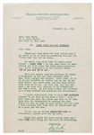 Letter from Famous Artists Corp. to Jane Deacy Regarding Representing James Dean on the West Coast