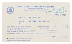 Bill to James Dean from New York Telephone