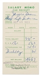 James Deans Tax Receipt for a TV Performance in 1953