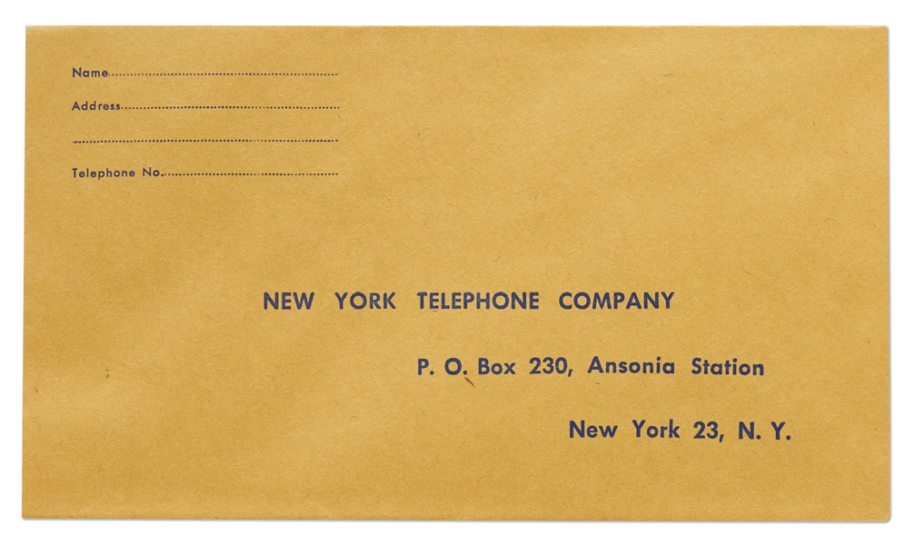 Bill to James Dean from New York Telephone