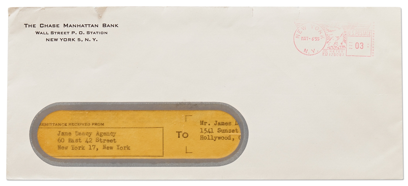 James Dean's Chase Bank Deposit Receipt