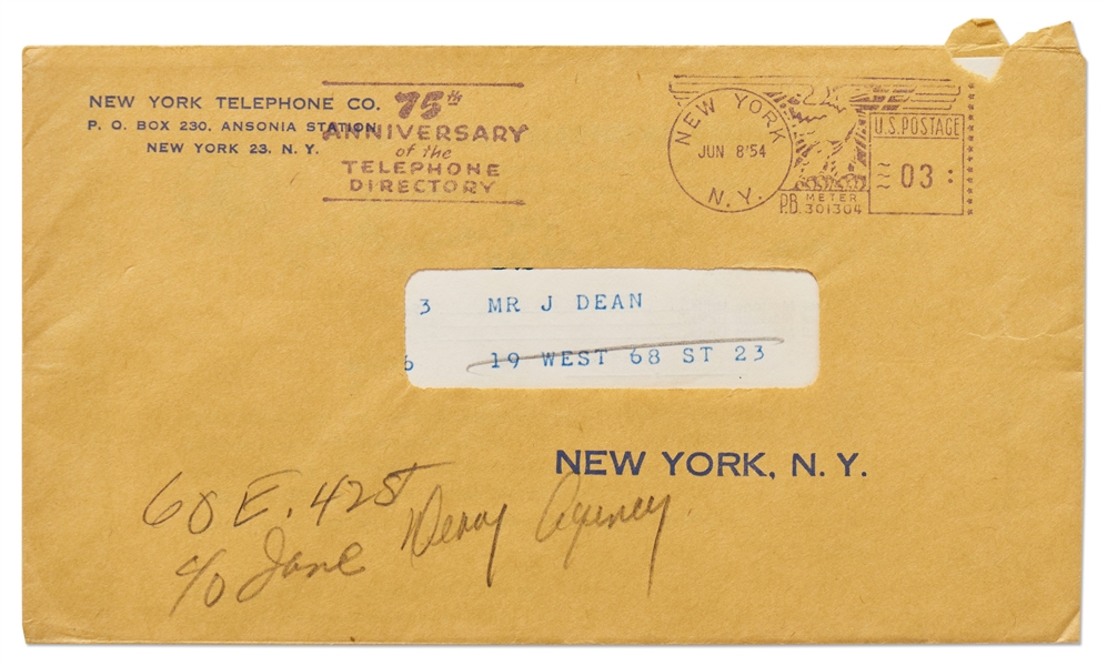 Bill to James Dean from New York Telephone