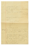 Jane Deacy's Handwritten Notes on the James Dean's Multi-Film Contract with Warner Bros. -- Includes Notes about ''East of Eden'', Script Approval, Etc. & Questions About the Deal