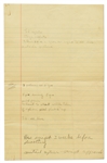 Jane Deacy's Handwritten Notes on the James Dean's Multi-Film Contract with Warner Bros. -- Includes Notes about ''East of Eden'', Script Approval, Etc. & Questions About the Deal