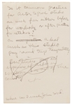 Jane Deacy's Handwritten Notes on the James Dean's Multi-Film Contract with Warner Bros. -- Includes Notes about ''East of Eden'', Script Approval, Etc. & Questions About the Deal
