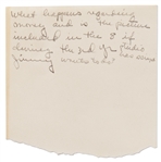Jane Deacy's Handwritten Notes on the James Dean's Multi-Film Contract with Warner Bros. -- Includes Notes about ''East of Eden'', Script Approval, Etc. & Questions About the Deal