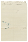 Jane Deacy's Handwritten Notes on the James Dean's Multi-Film Contract with Warner Bros. -- Includes Notes about ''East of Eden'', Script Approval, Etc. & Questions About the Deal