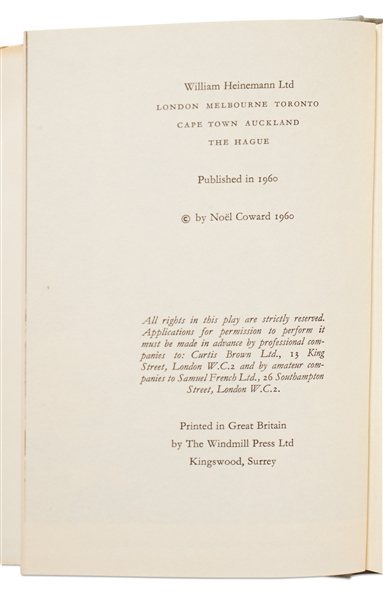 Noel Coward Signed First Edition of ''Waiting in the Wings'', Inscribed ''To My Darling Chums'' -- From the Collection of David Niven