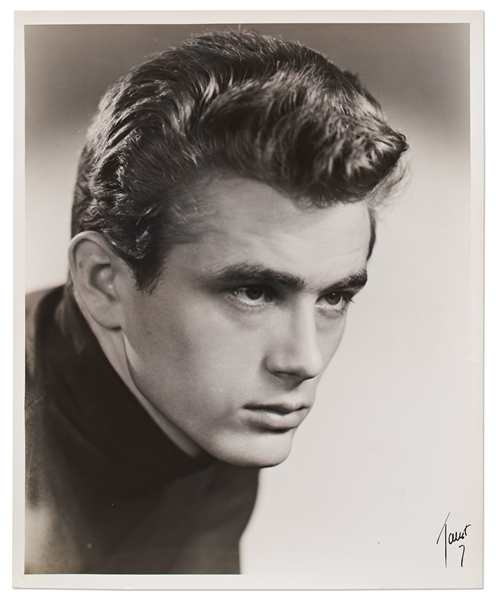 Silver Gelatin 8'' x 10'' Headshot Photo of James Dean Taken by Talbot Studios