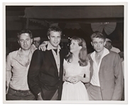 Silver Gelatin 8 x 10 Photo of James Dean, Elia Kazan and Julie Harris from East of Eden with Marlon Brando Visiting the Set