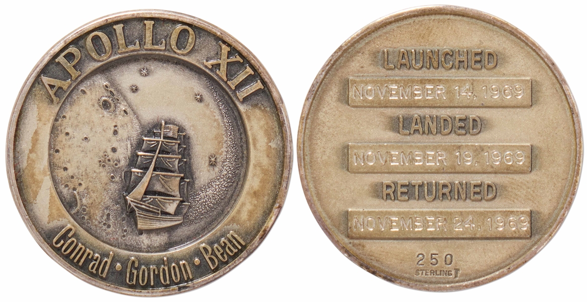 Apollo 12 Flown Robbins Medallion -- Serial #250 From the Personal Collection of Astronaut Story Musgrave and With His LOA