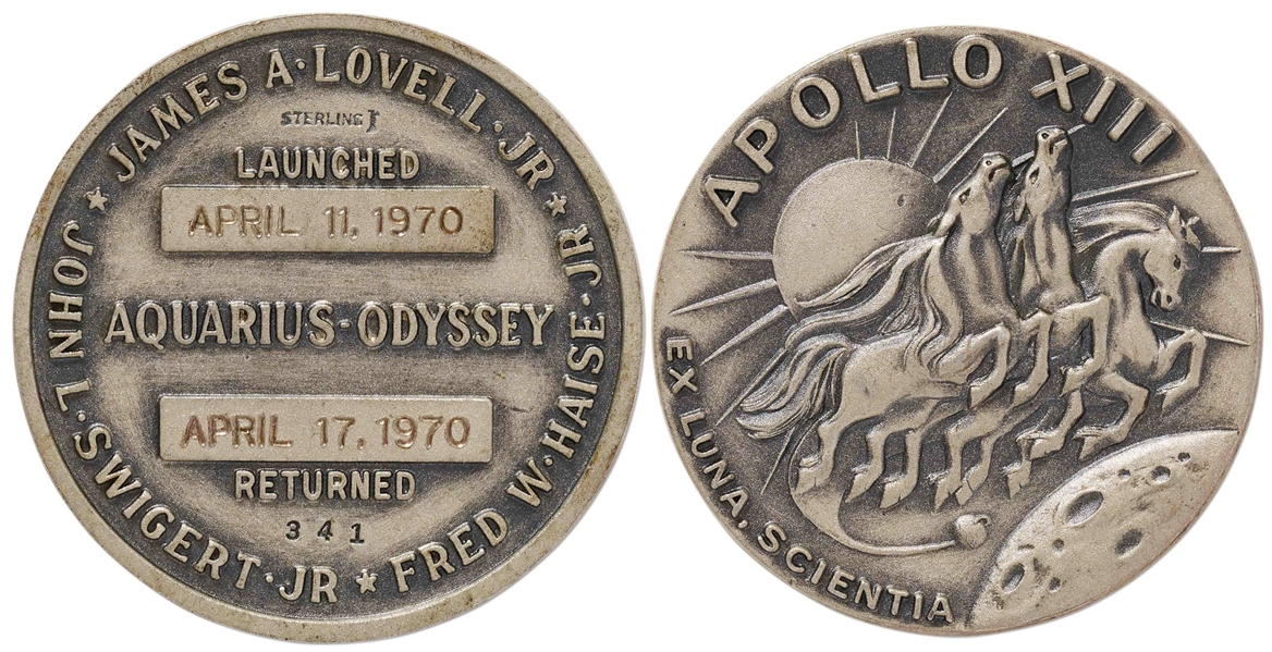 Apollo 13 Flown Robbins Medallion -- From the Personal Collection of Astronaut Story Musgrave and With His LOA