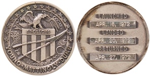 Apollo 16 Flown Robbins Medallion -- Serial #58 From the Personal Collection of Astronaut Story Musgrave and With His LOA