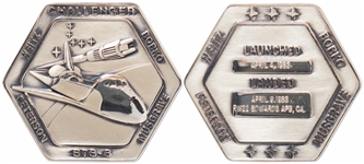 Flown Robbins Medallion from STS-6, the First Flight of Space Shuttle Challenger -- From the Personal Collection of STS-6 Astronaut Story Musgrave and With His LOA