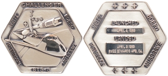 Flown Robbins Medallion from STS-6, the First Flight of Space Shuttle Challenger -- From the Personal Collection of STS-6 Astronaut Story Musgrave and With His LOA
